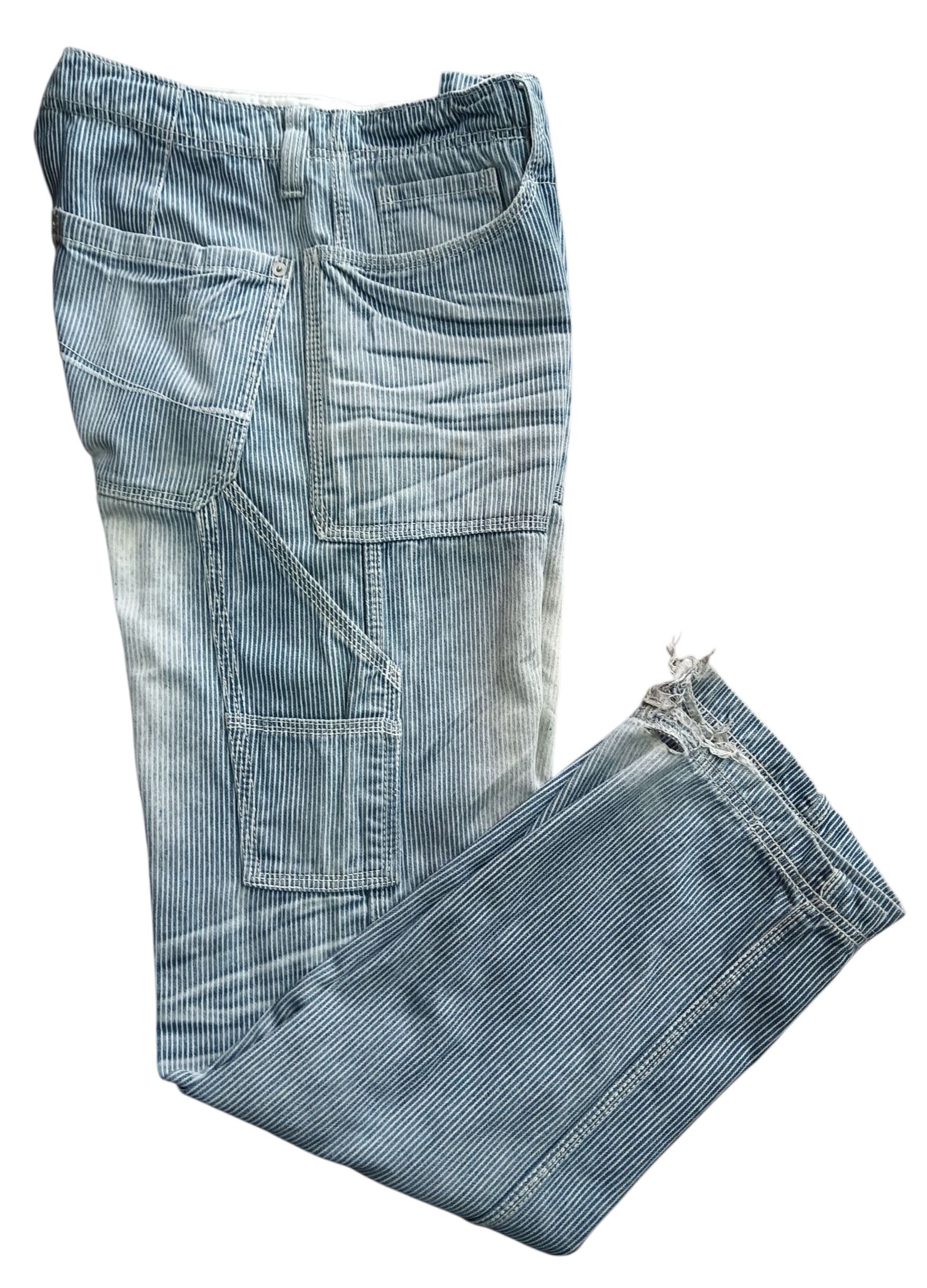 Other Distressed Carpenter Striped Jeans Size US 32 / EU 48 - 5 Thumbnail