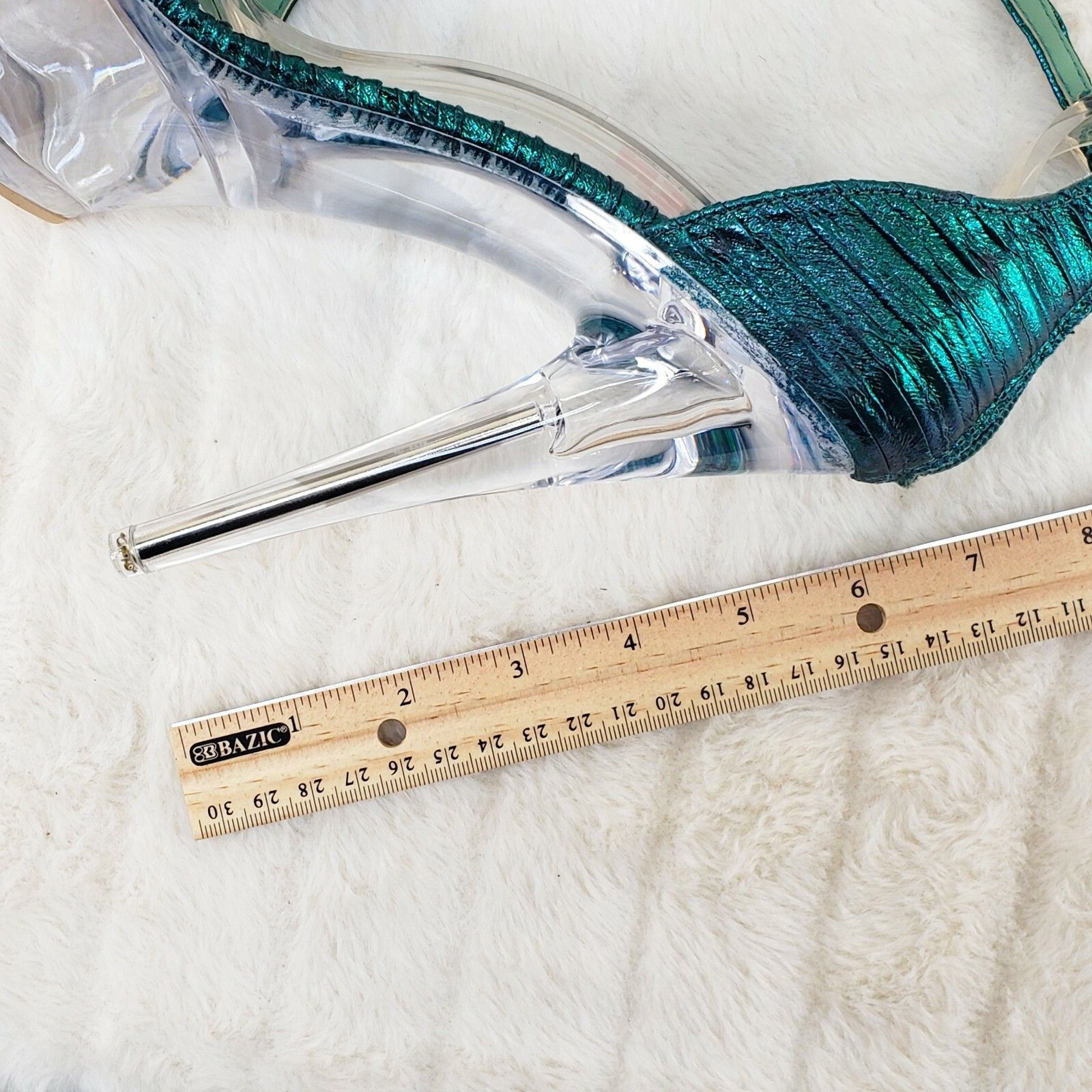 Other Voltaire Shimmery Green Closed Back Clear Platform High Heel Size US 10 / IT 40 - 9 Thumbnail