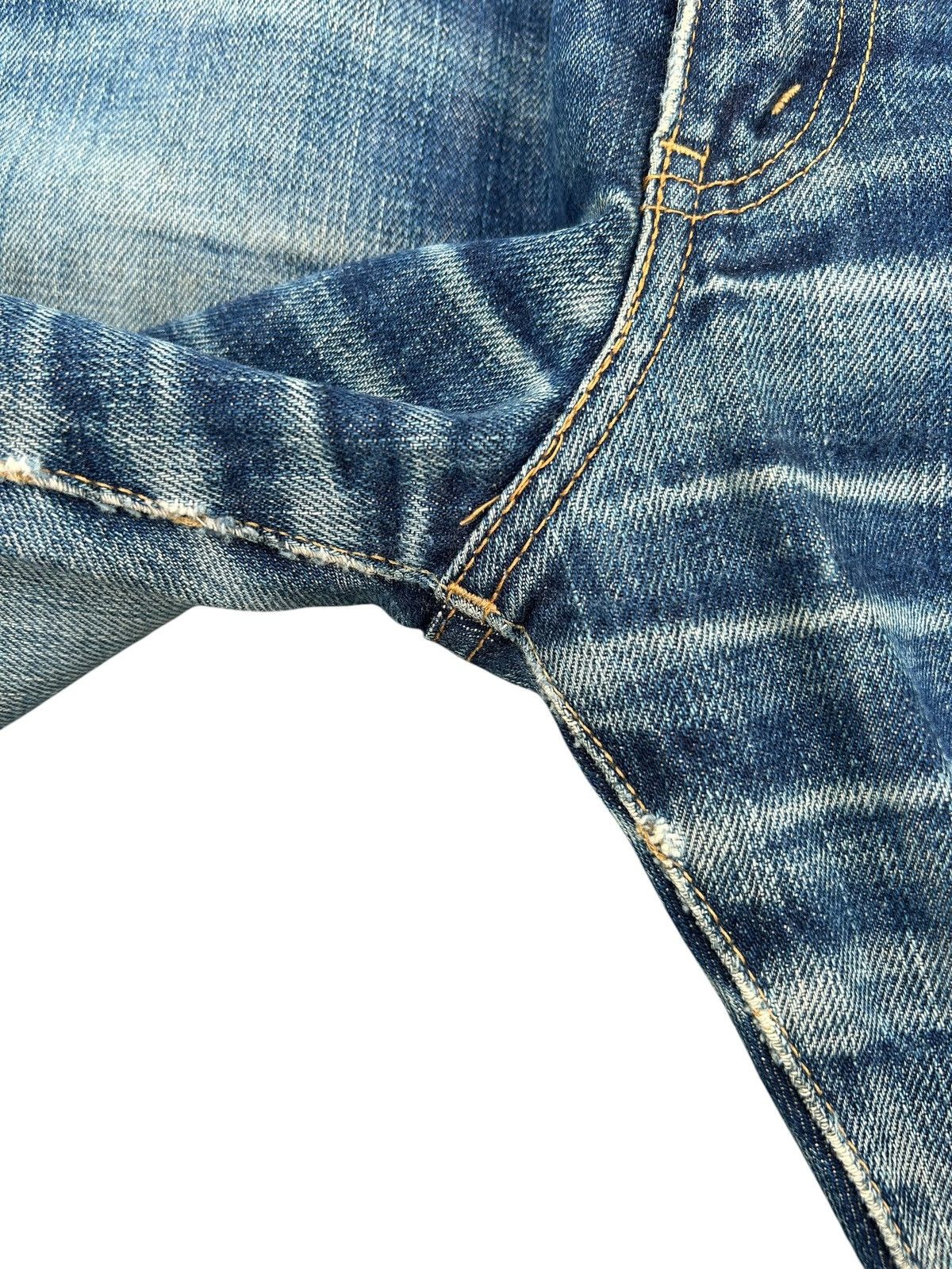 Kapital Thrashed Vintage Levis Big E Selvedge Denim Jeans Size US 32 / EU 48 - 12 Thumbnail