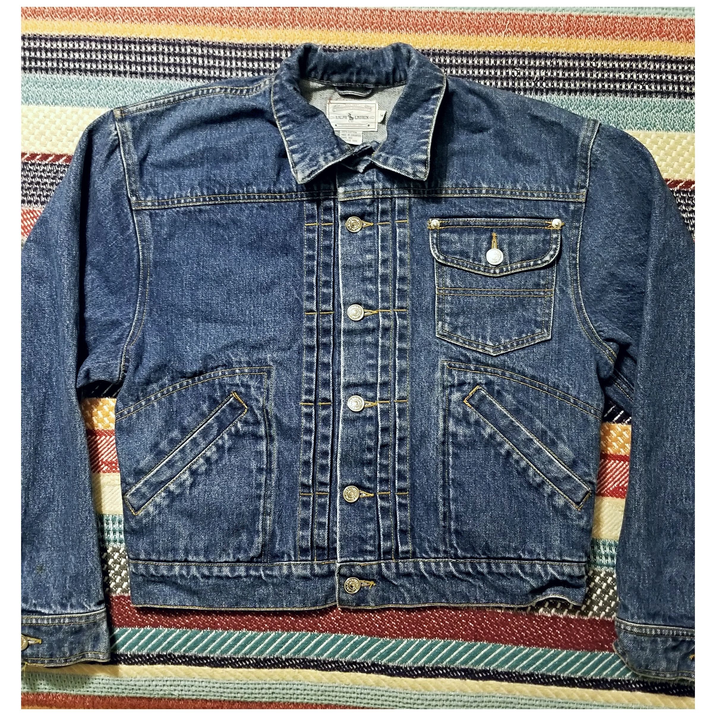 RRL Ralph Lauren VINTAGE 90s POLO RALPH LAUREN DENIM JACKET- WOMEN'S SIZE MED Size M / US 6-8 / IT 42-44 - 4 Thumbnail