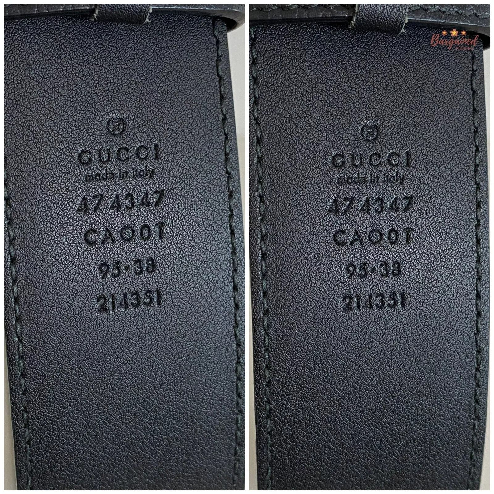 Gucci Gucci Black Pebbled Leather Gold Interlocking G Buckle Belt Size 34 - 9 Thumbnail