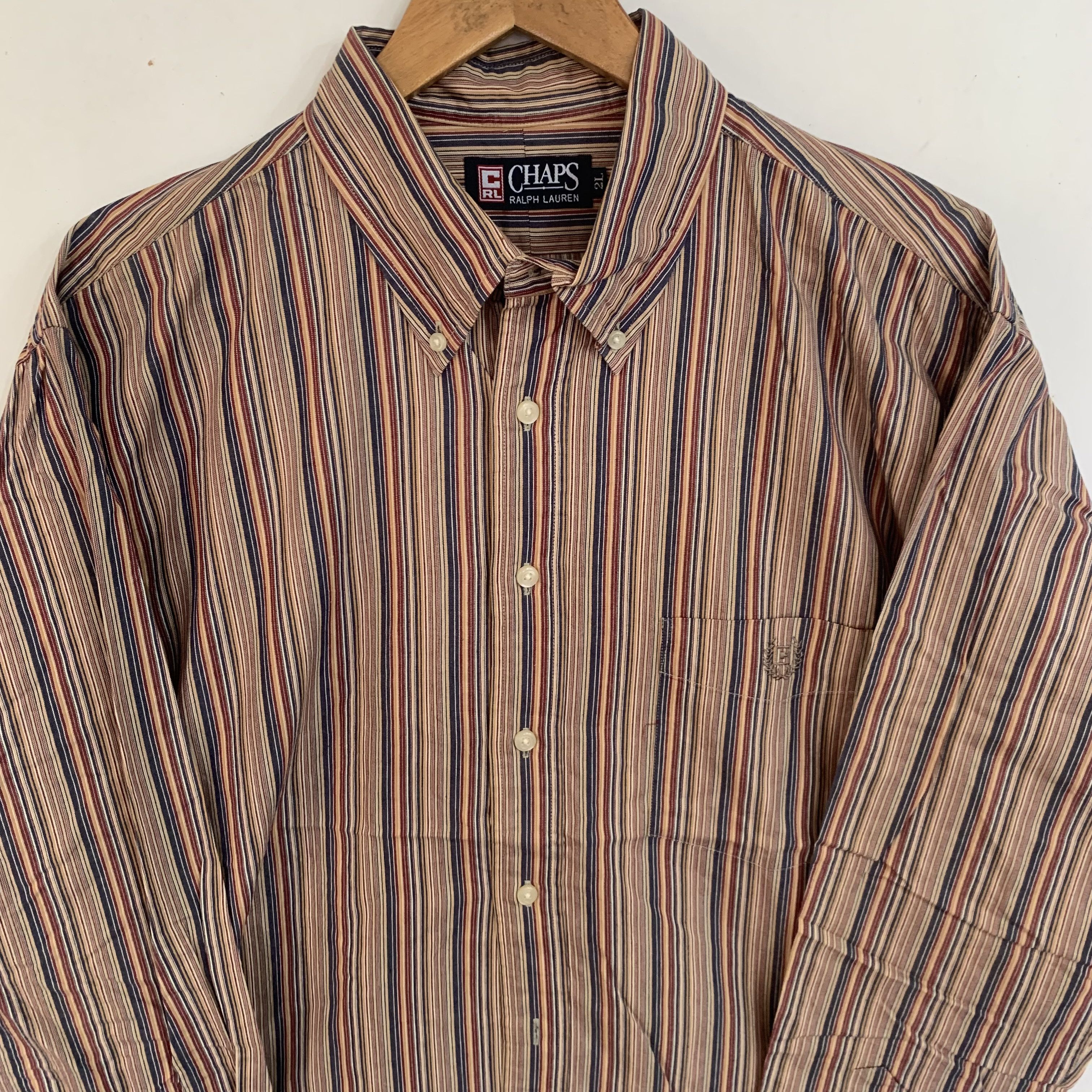 Chaps Ralph Lauren Charps Ralph Lauren Polo Button Up Stripe Rare Size US XL / EU 56 / 4 - 4 Thumbnail