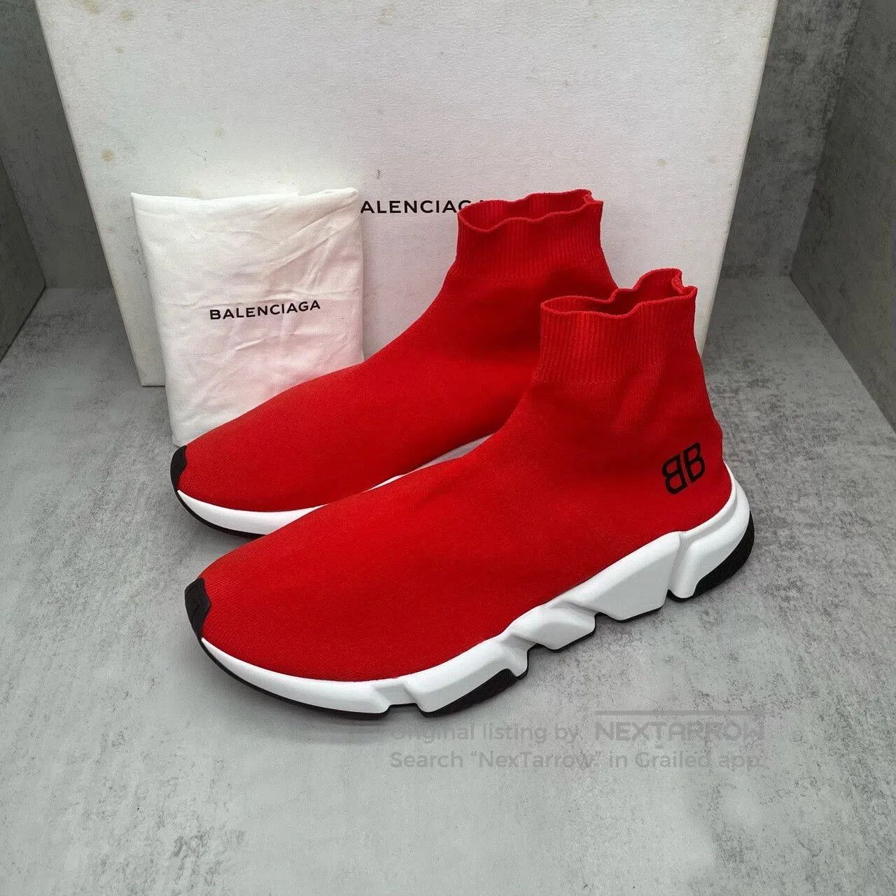 Balenciaga Balenciaga Red Sock Sneakers Size 41. Size US 8 / EU 41 - 1 Thumbnail
