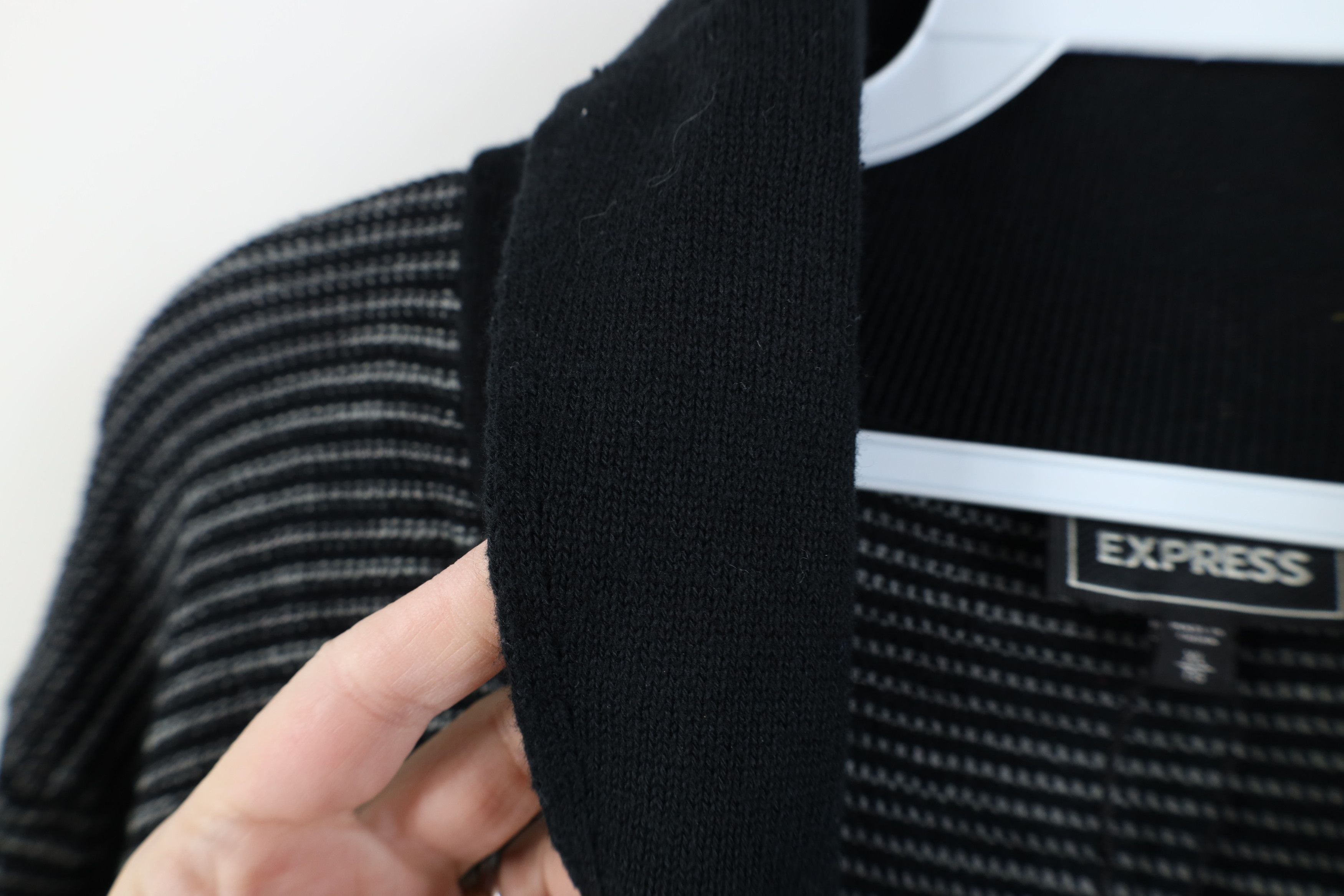 Express New Express Knit Full Zip Shawl Cardigan Sweater Black Size US XL / EU 56 / 4 - 7 Thumbnail