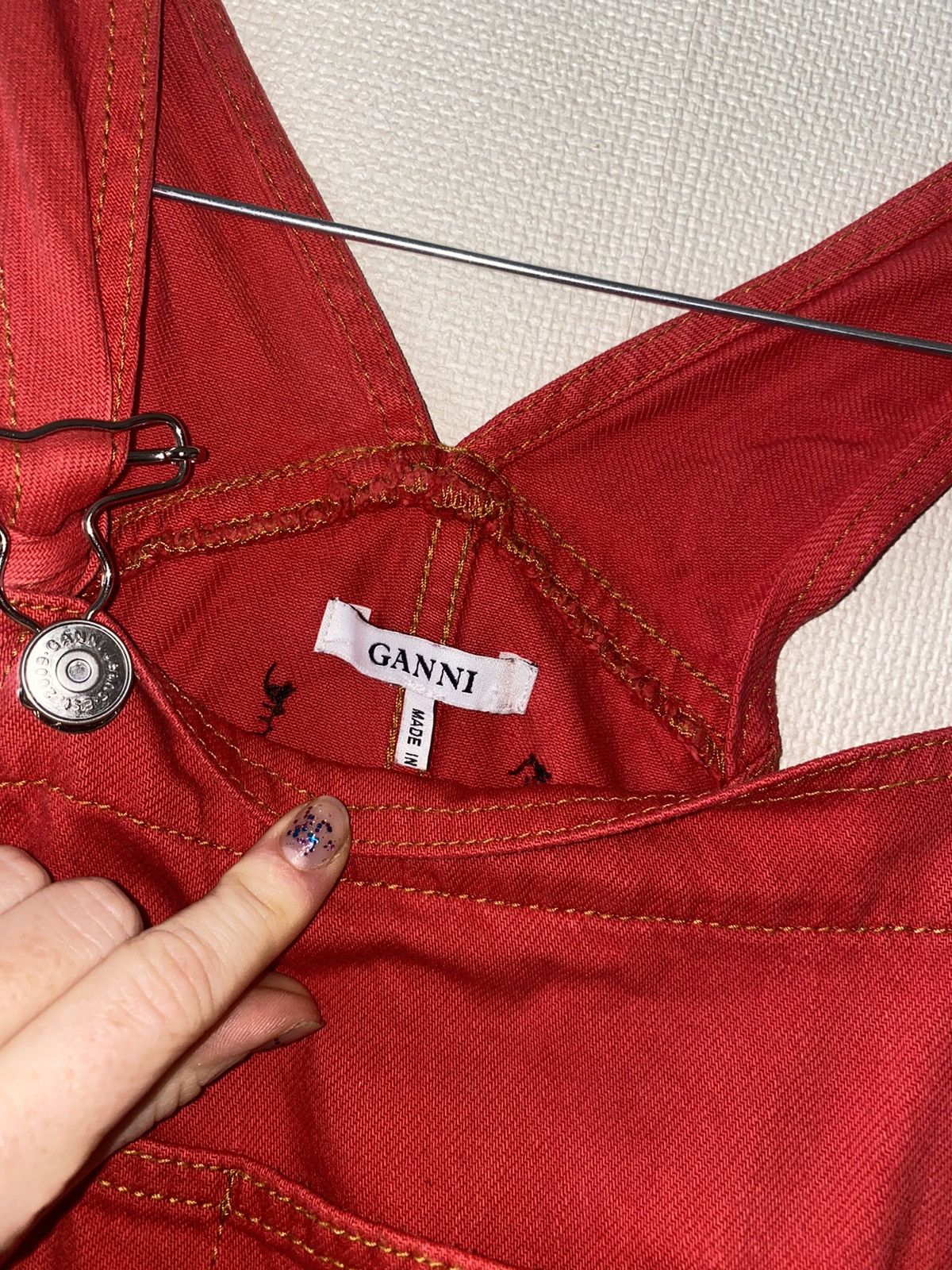 Ganni Ganni Women's Red Dungarees-overalls Size 24" / US 00 / IT 34 - 14 Thumbnail