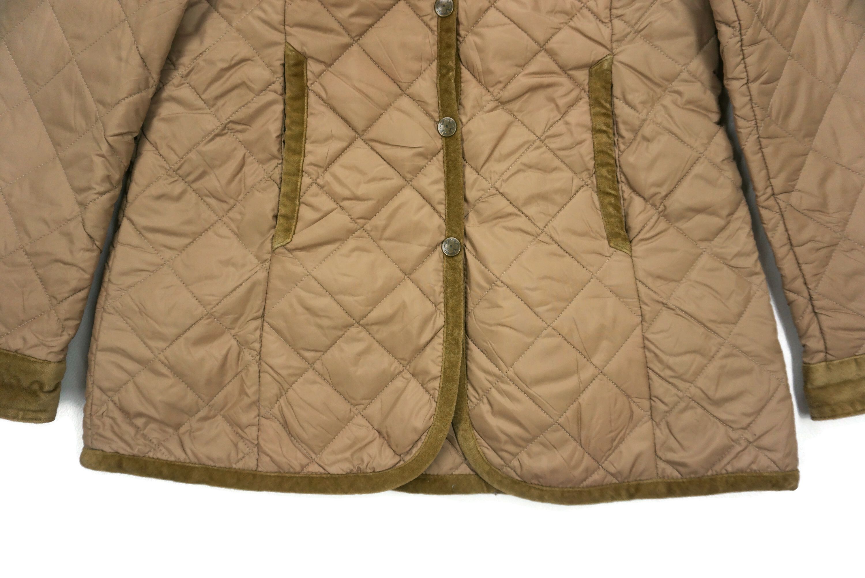 Laura Ashley Quilted Coat Snap Front Thermolite Velvet Trimming Jacket Size M / US 6-8 / IT 42-44 - 6 Thumbnail