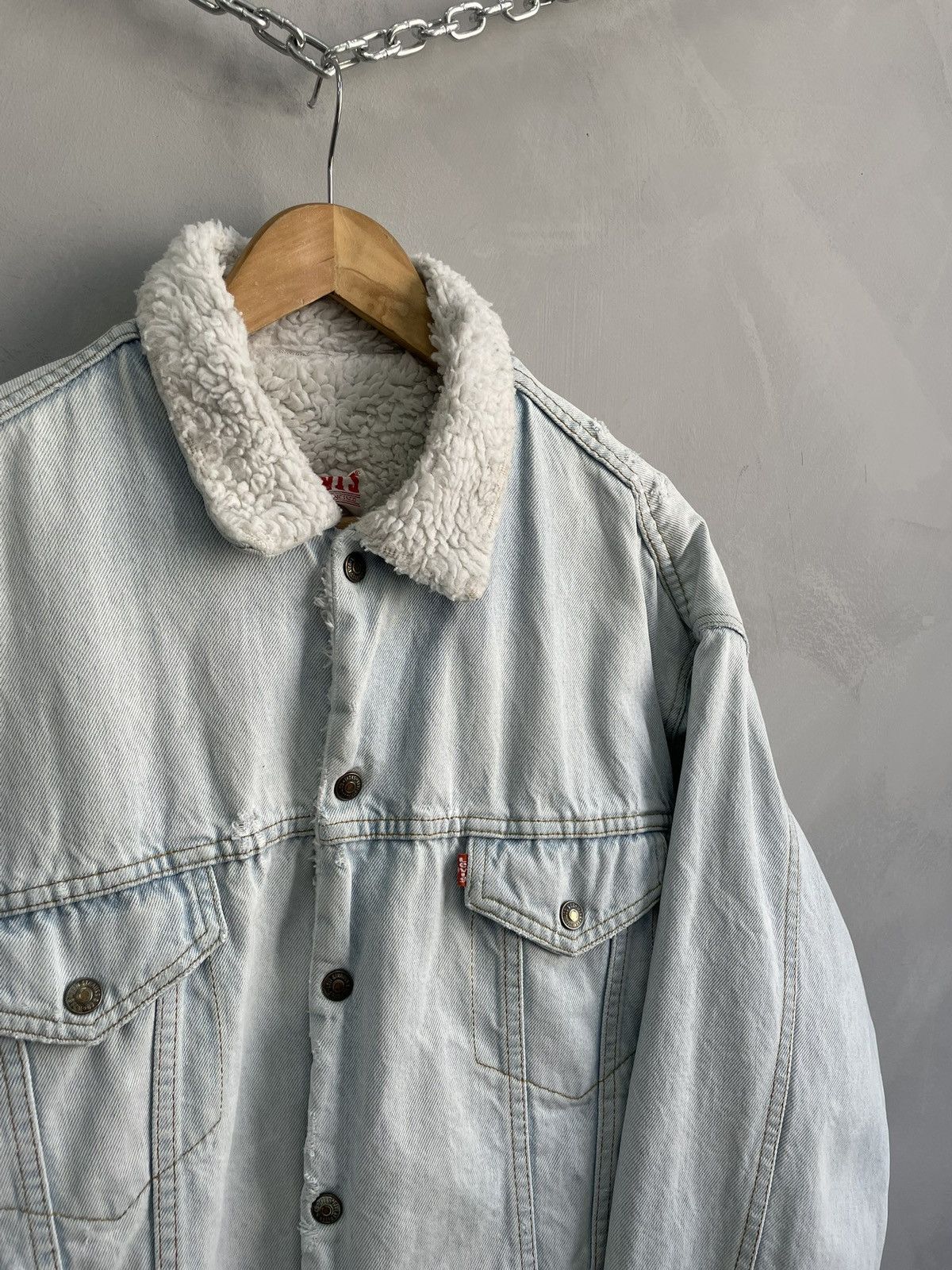 Levi's Sherpa 80s Levi’s made in USA faded Kanye west style jacket Size US L / EU 52-54 / 3 - 4 Thumbnail