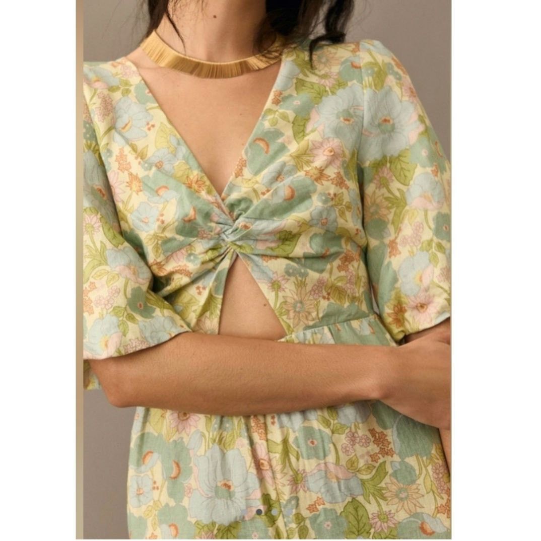 Anthropologie NWT Sancia The Aida Floral Wide-Leg Jumpsuit $239 PLUS 1X Size 40" / US 18 - 2 Thumbnail