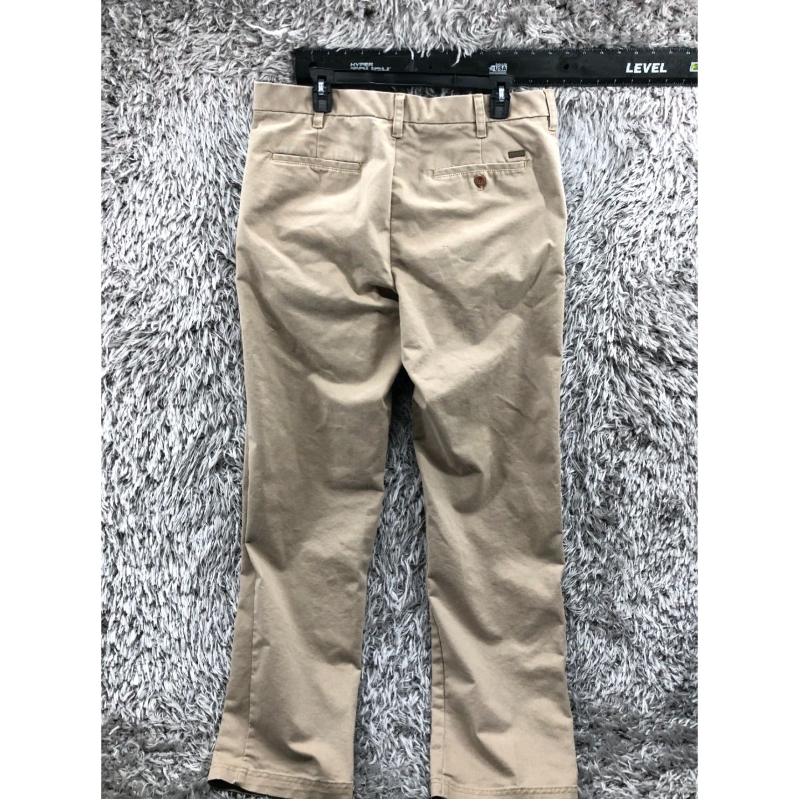 Izod Izod Chino Pants Mens Size 34x34 Beige Straight Rise Mid 34 Inseam 5-Pocket Solid Zipper Button Logo Regular Knit Polyester Blend Front Flat Front Size US 34 / EU 50 - 5 Thumbnail