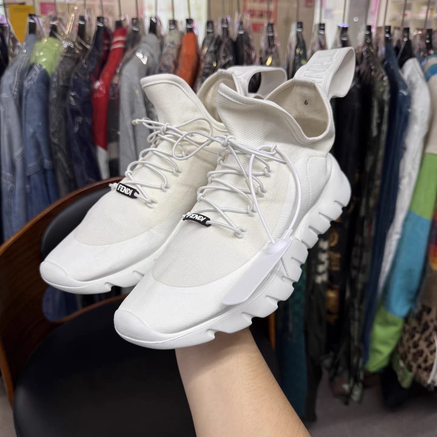 Fendi Fendi White Sock Runner Sneakers K15 Size US 6 / EU 39 - 5 Thumbnail