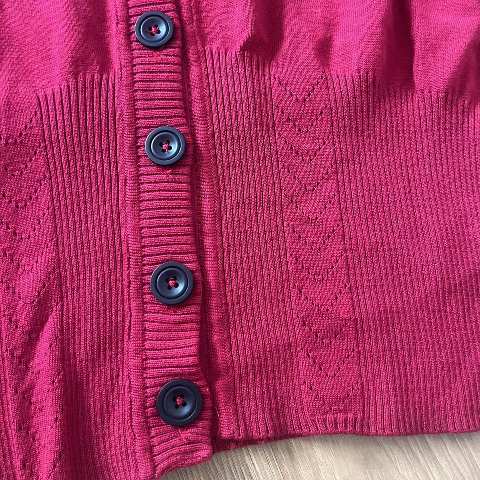 Other Red cardigan with black buttons #cardigan Size M / US 6-8 / IT 42-44 - 4 Thumbnail