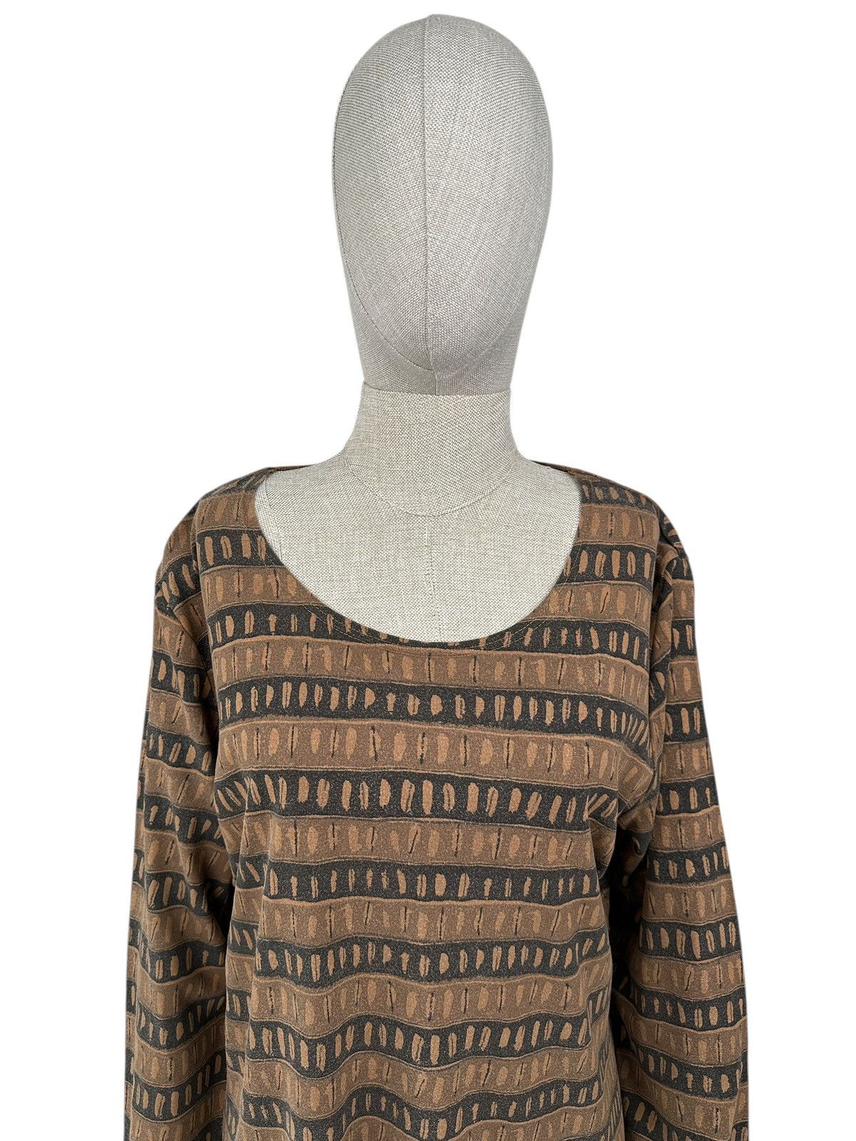 Gudrun Sjoden GUDRUN SJODEN Brown Striped Long Sleeve Blouse Top Size XL Size XL / US 12-14 / IT 48-50 - 4 Thumbnail