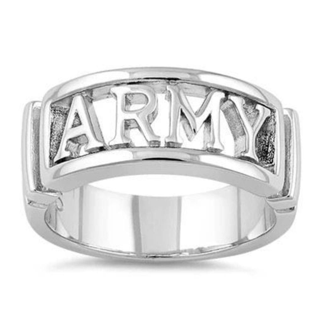 Other Sterling Silver Men's ARMY Ring Size 12 New Size ONE SIZE - 2 Thumbnail