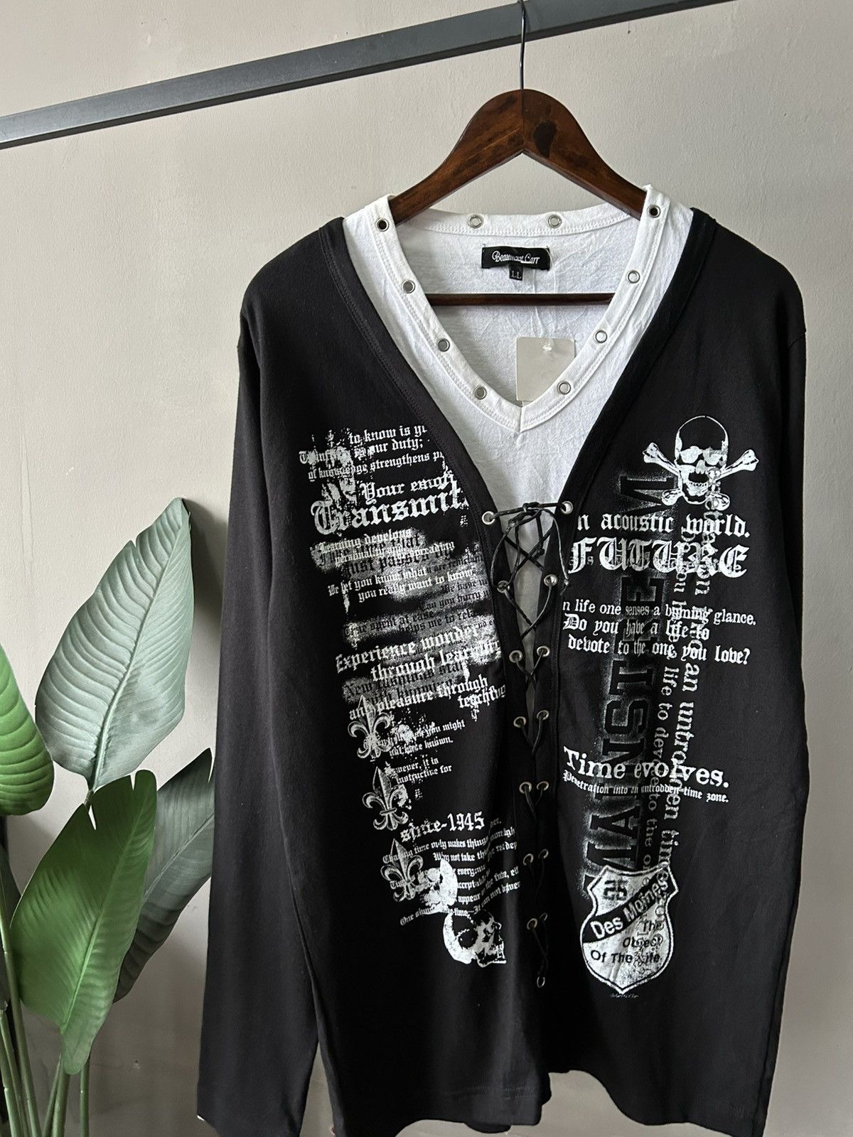 Japanese Brand Y2K Beaumont Lace Long Sleeve Size US L / EU 52-54 / 3 - 3 Thumbnail