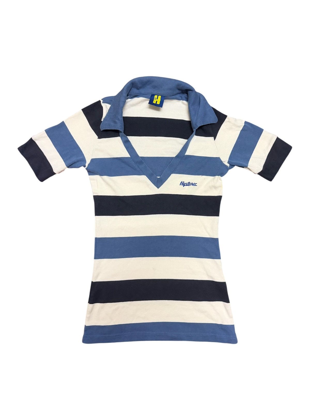 Hysteric Glamour Vintage Hysteric Glamour Open Collar Stripe Shirt Size XXS / US 00 / IT 34 - 1 Thumbnail