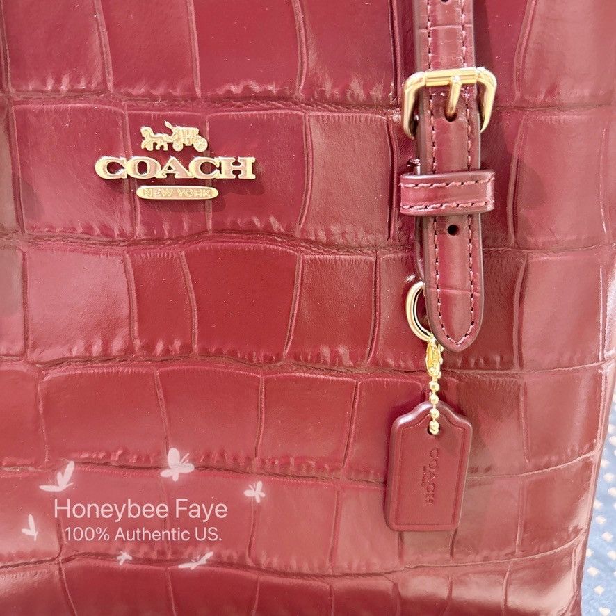 Coach NWT Coach Mollie Tote Bag 25 CW017 Dark Wine Size ONE SIZE - 7 Thumbnail