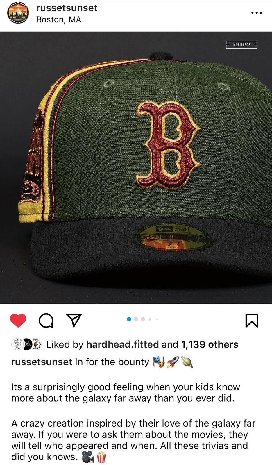 MLB × MyFitteds × New Era 7 1/4 BOSTON RED SOX BOBA FETT STAR WARS ASYMMETRY CORDUROY Size ONE SIZE - 4 Thumbnail