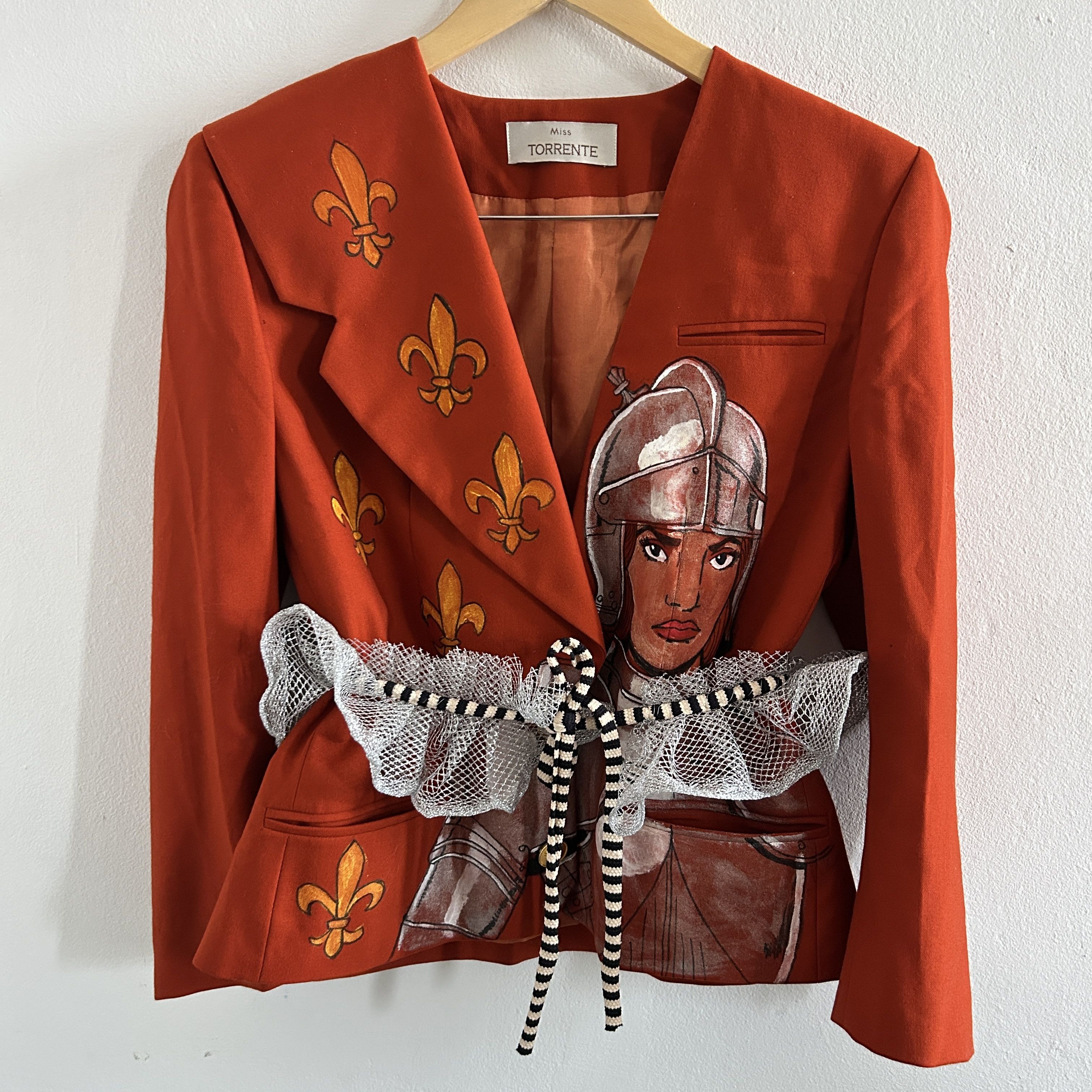 Custommade Hand Painted Joan of Arc Wool Blazer Size M / US 6-8 / IT 42-44 - 11 Thumbnail