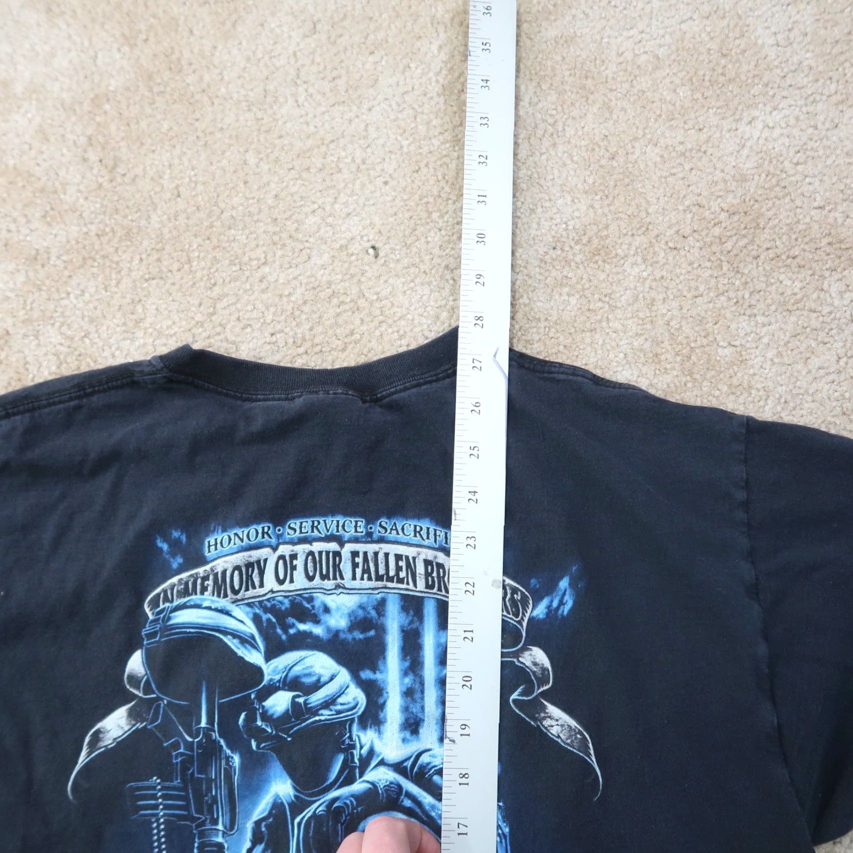 Fruit Of The Loom USMC Short Sleeve T Shirt Men’s Large Black Graphic Print Crew Neck Cotton Blend - Fruit of the Loom, Men’s Shirt Size US L / EU 52-54 / 3 - 7 Thumbnail