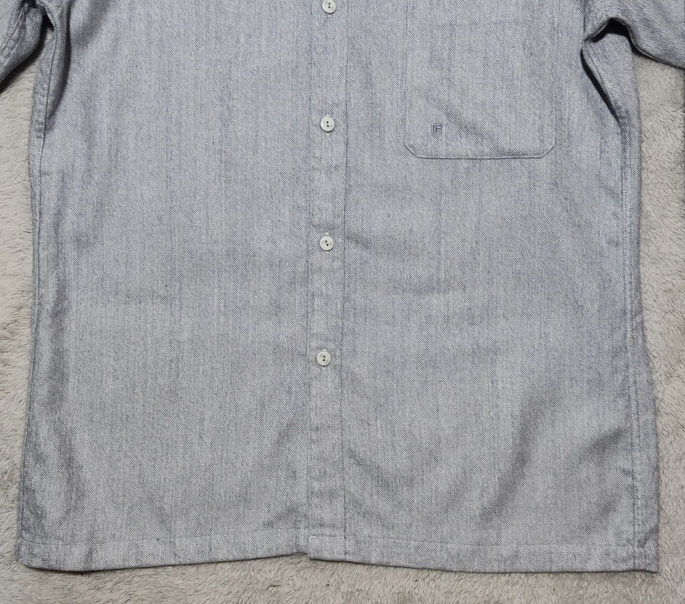 Pierre Balmain Pierre Balmain Leather Belt- Wool/Slik Button Up Gray Shirt Size 46 - 4 Thumbnail