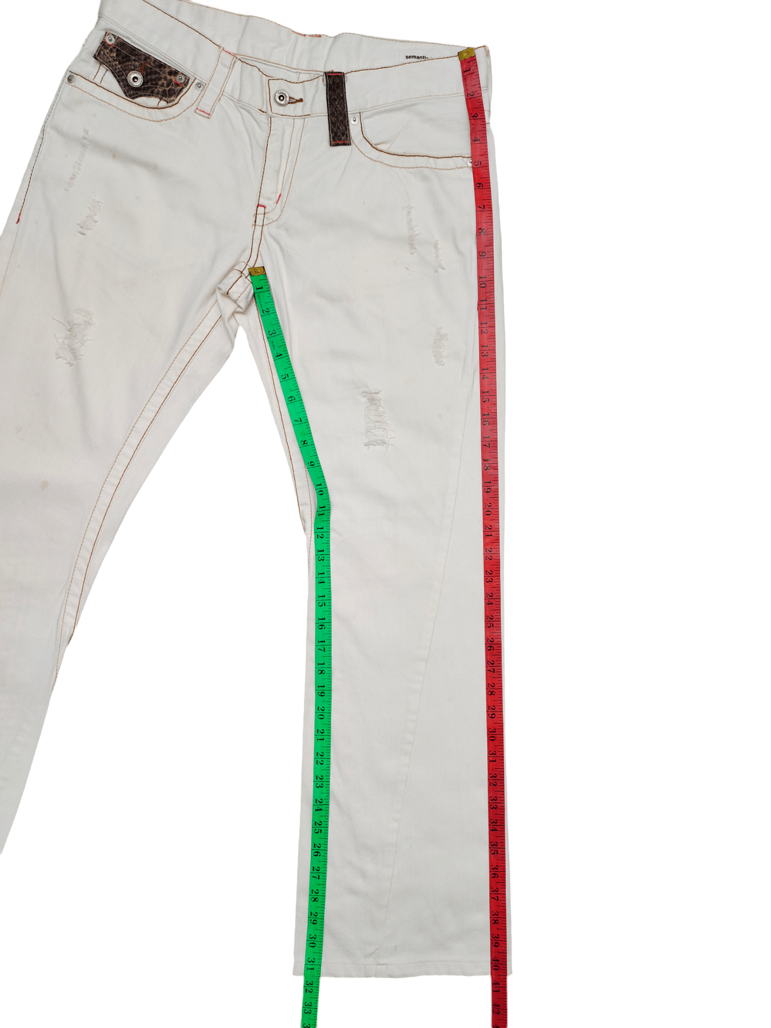 If Six Was Nine Flare Jeans Semantic Design Pyton Trim Rusty Denim Bootcut Size US 34 / EU 50 - 13 Thumbnail