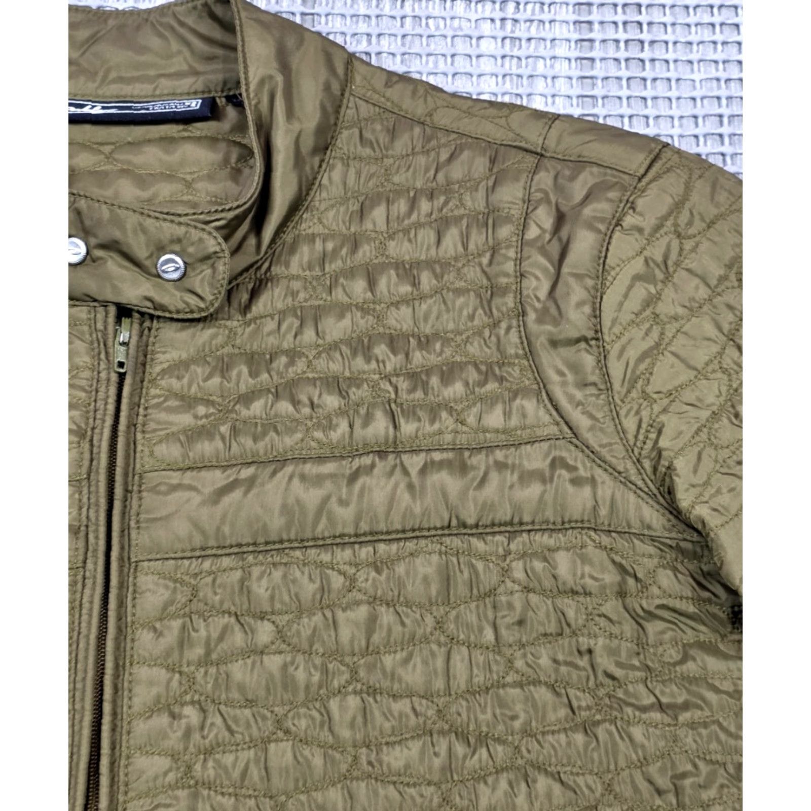 Oakley Oakley Moto Biker Jacket Full Zip Quilted Micro Puffer Olive Pink Womens XS Size XS / US 0-2 / IT 36-38 - 3 Thumbnail