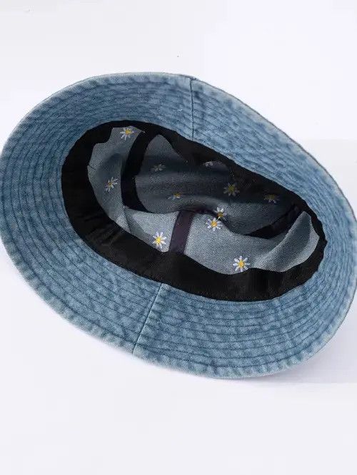 Other Denim Flower Embroidery Bucket Hat Size ONE SIZE - 3 Thumbnail