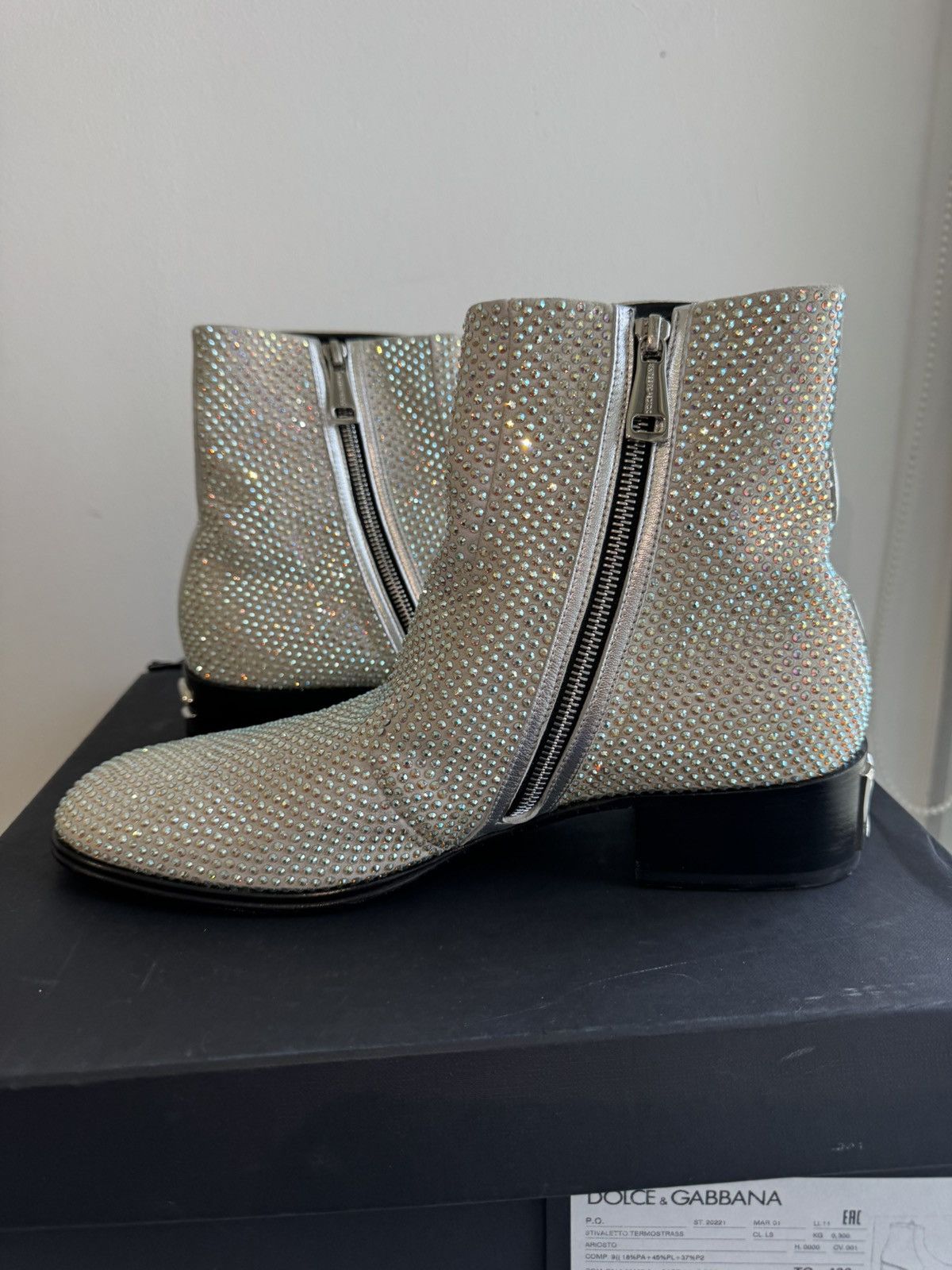 Dolce & Gabbana DOLCE & GABBANA Crystal DG Metal Logo Heels Leather Boot Size US 9 / EU 42 - 5 Thumbnail