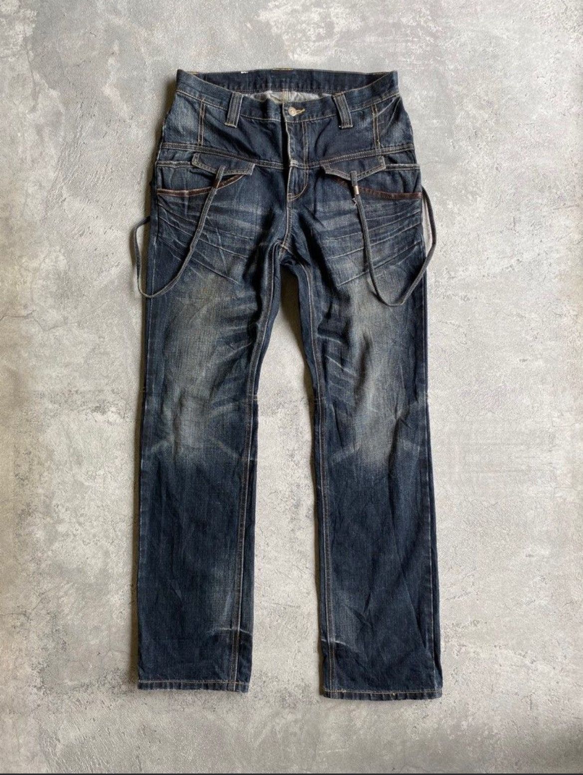Japanese Brand × Le Grande Bleu (L.G.B.) × PPFM PPFM Bondage Y2K Denim Pants Size US 33 - 2 Thumbnail