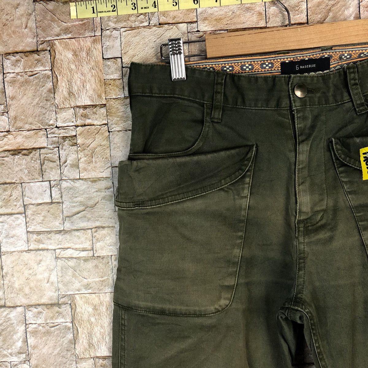 Japanese Brand Rage Blue Green Cargo Multipocket Pants #A1020 Size US 29 - 7 Thumbnail