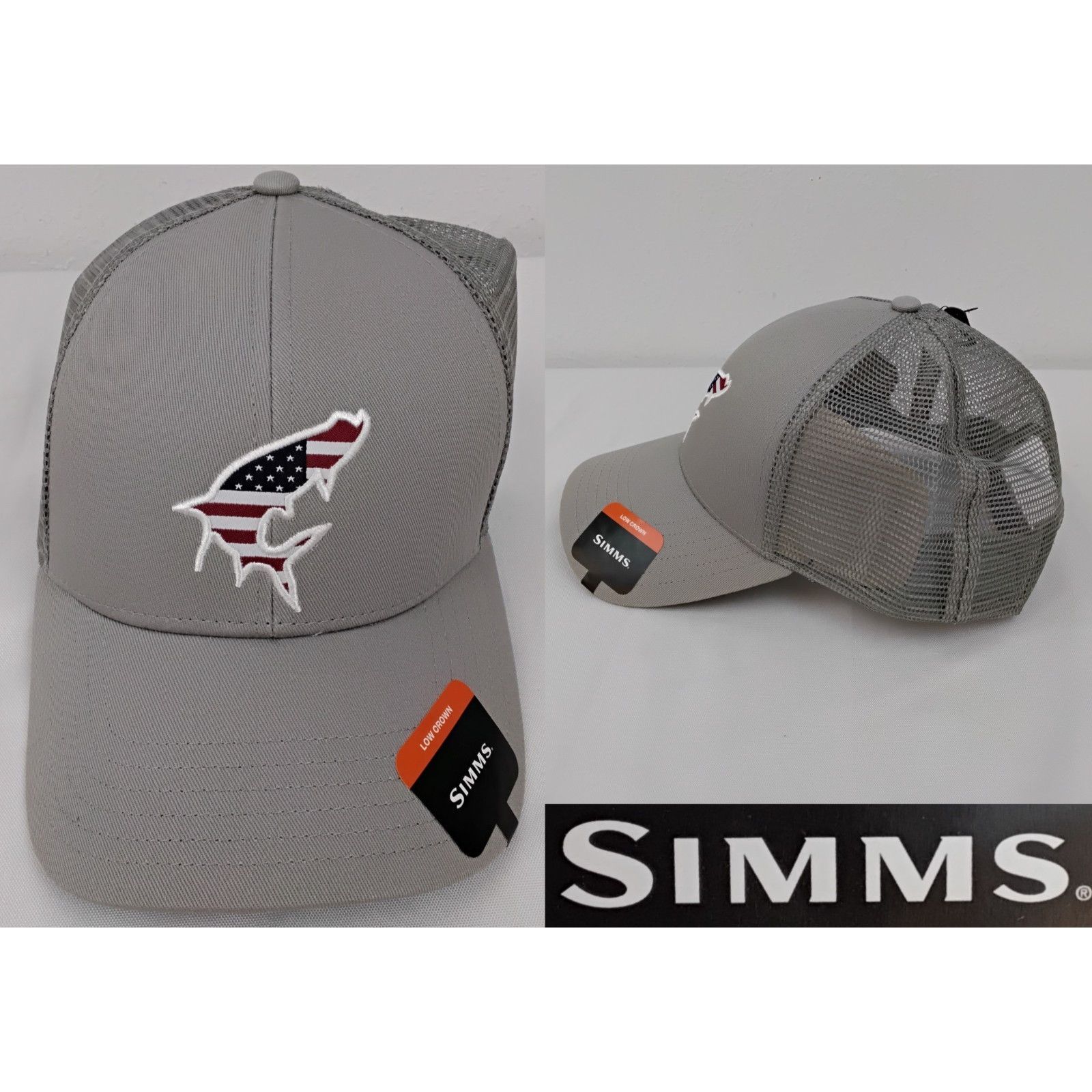 Simms Simms USA Catch Trucker Sterling Gray Ball Cap New With Tag Size ONE SIZE - 1 Thumbnail
