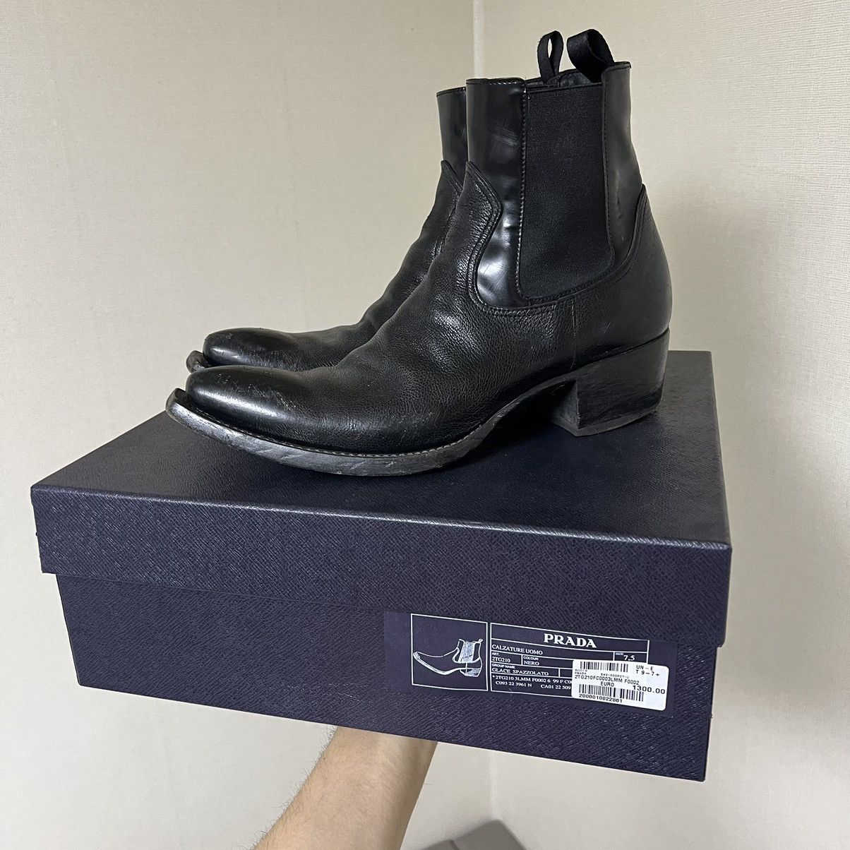 Prada PRADA 23SS Turn-Up Toe Cowboy Boots | Grailed