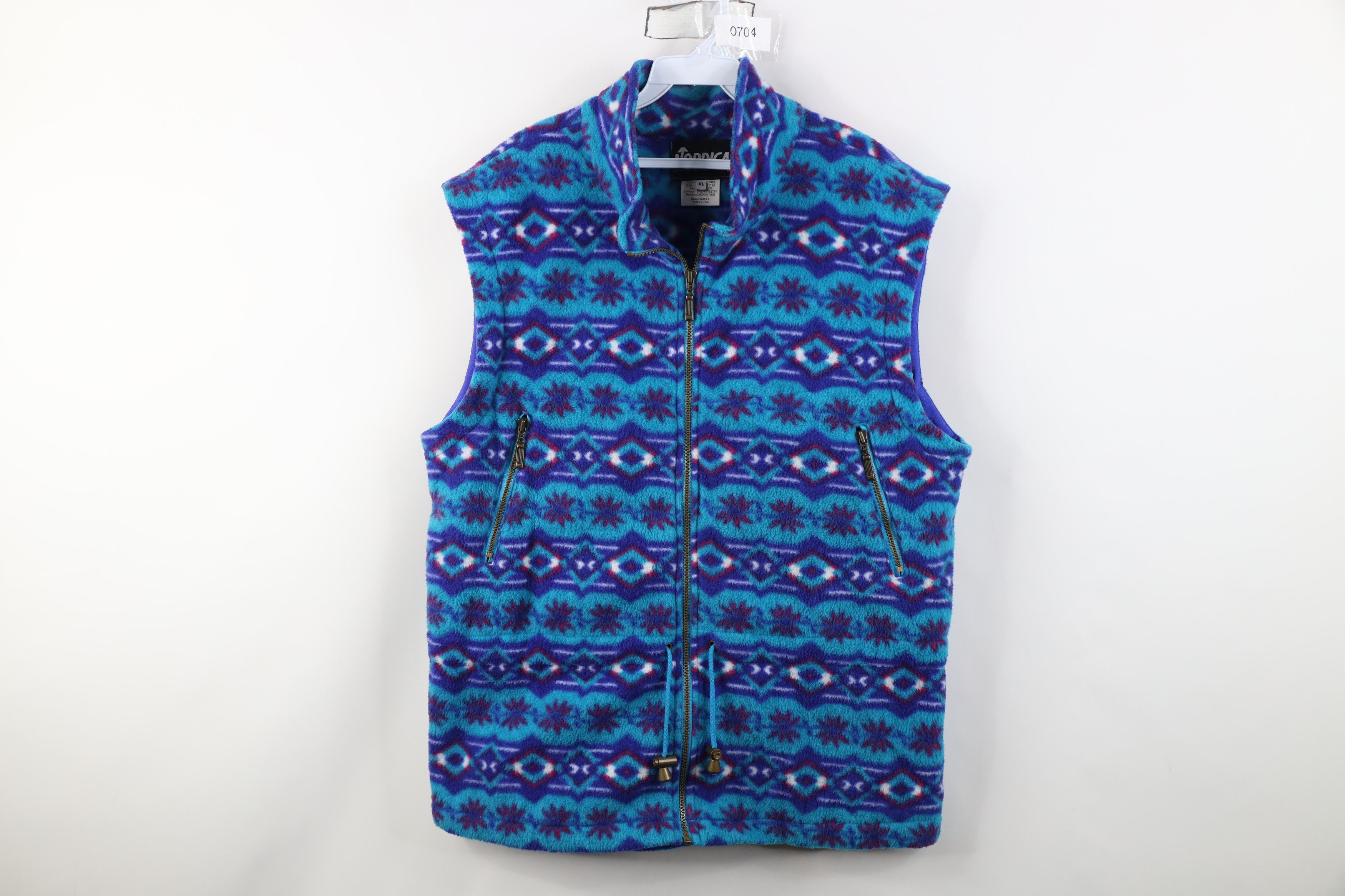 Vintage Vintage 90s Streetwear Fair Isle Fleece Vest Jacket USA Size XL / US 12-14 / IT 48-50 - 1 Thumbnail