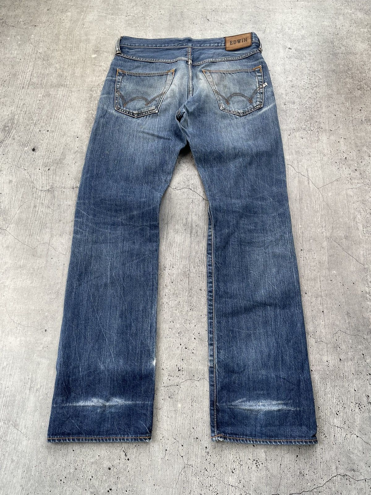 Edwin × Japanese Brand Flare Jeans Edwin Japan Distress Denim Boot Cut 31•34 Size US 31 - 2 Thumbnail