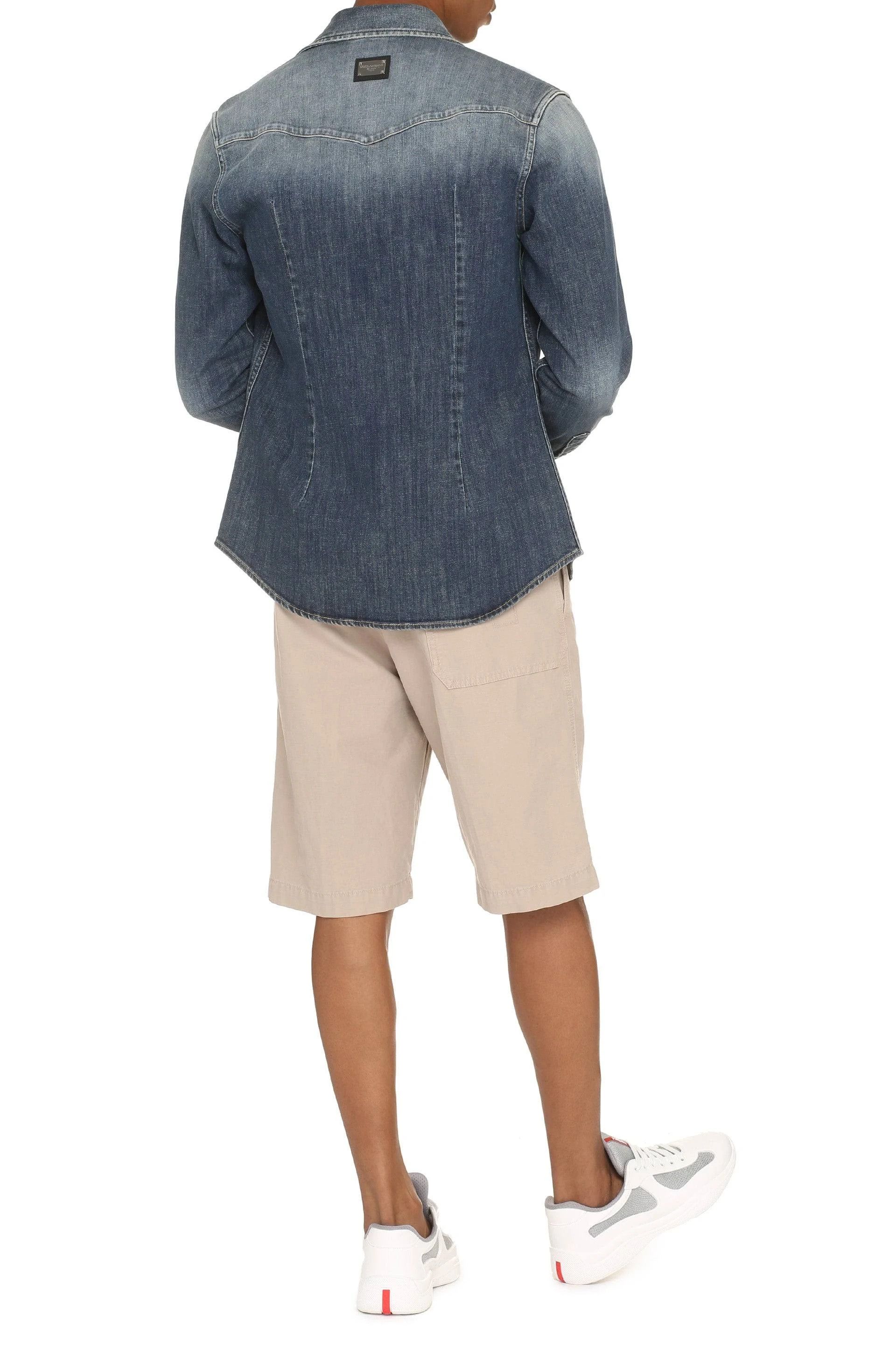 Dolce & Gabbana o1s22i1n0924 Denim Stretch Shirt in Blue Size US M / EU 48-50 / 2 - 3 Thumbnail