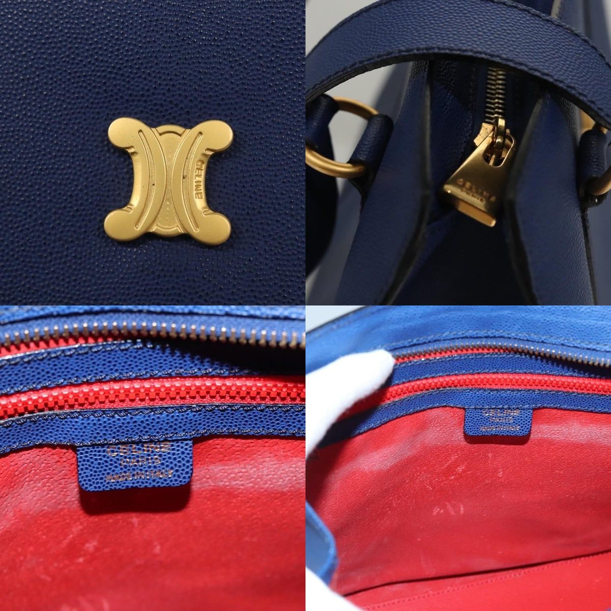 Celine CELINE Shoulder Bag Leather Blue Gold Size ONE SIZE - 11 Thumbnail