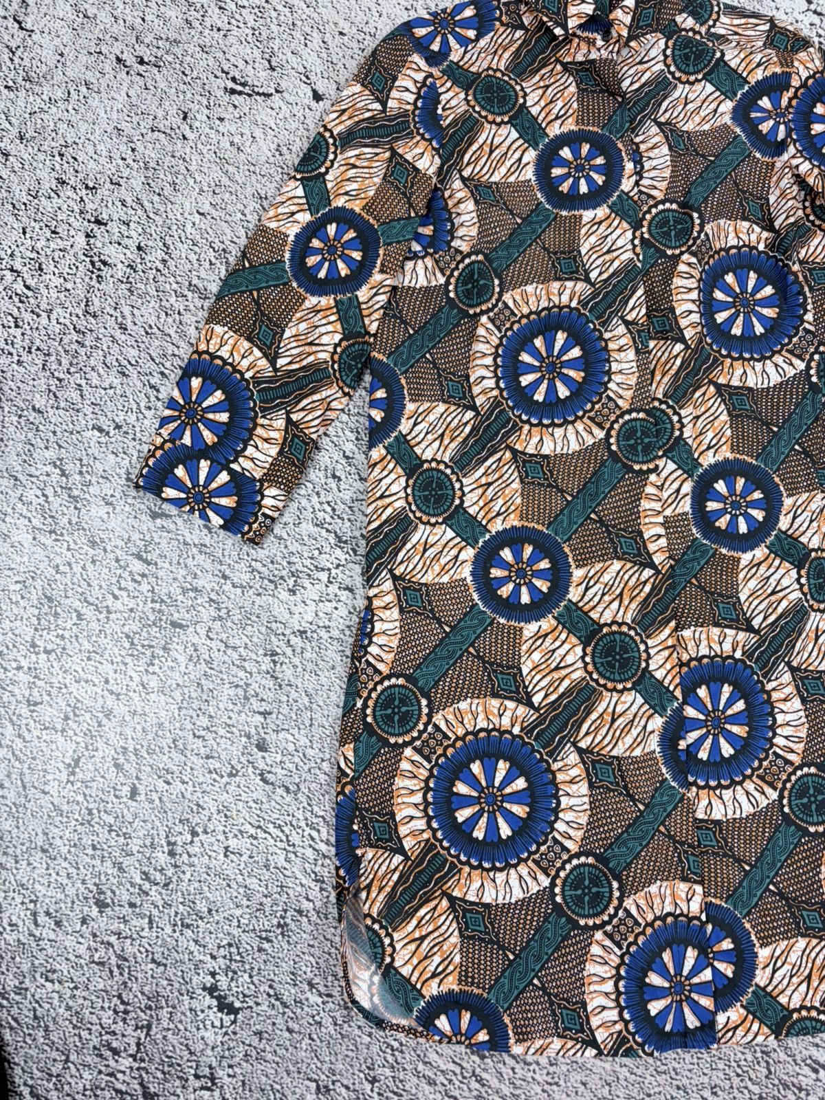 Max Mara Weekend Max Mara 100% Cotton Printed Shirt Dress US 4 Size XS / US 0-2 / IT 36-38 - 2 Thumbnail