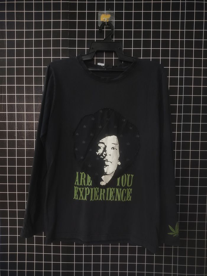 Vintage Marijuana x Jimi Hendrix Long Sleeve T-Shirt Size US M / EU 48-50 / 2 - 1 Thumbnail