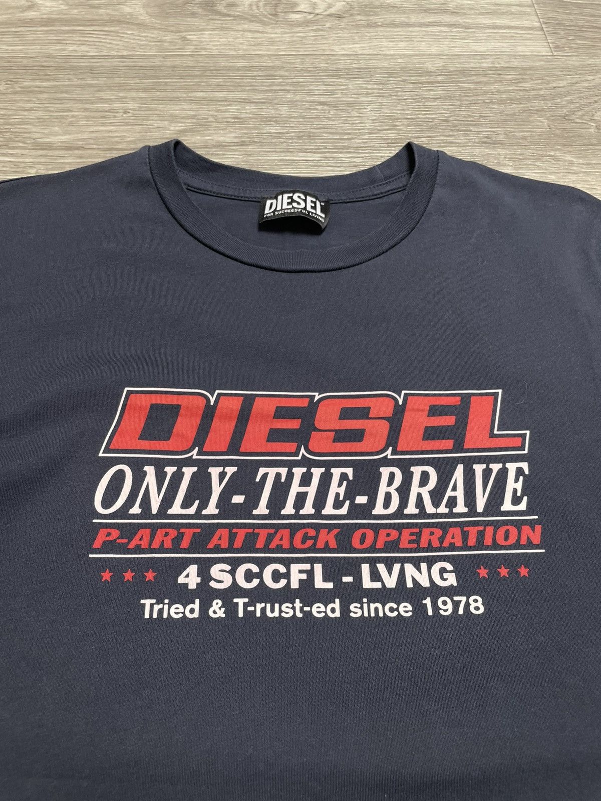 Diesel x2 Diesel Only The Brave Blue And Black T-Shirts Size US M / EU 48-50 / 2 - 19 Thumbnail