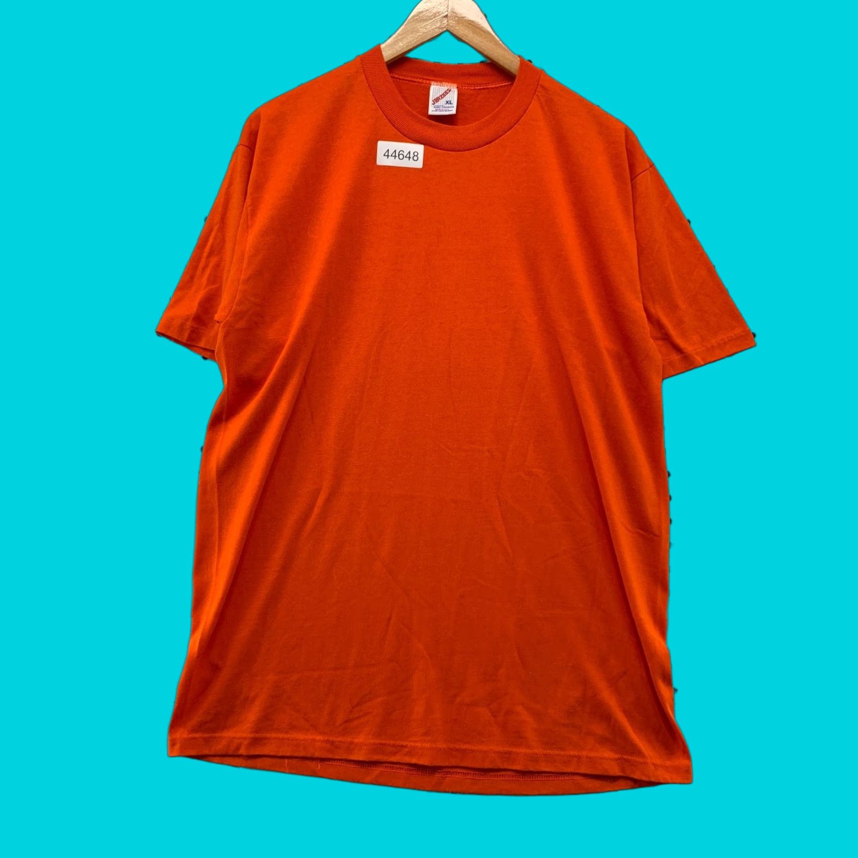 Jerzees VINTAGE Jerzees 80s Orange Shirt Mens XL T-Shirt Regular Crew Neck Short Sleeve Cotton USA 80s 90s Mens Size US XL / EU 56 / 4 - 1 Thumbnail