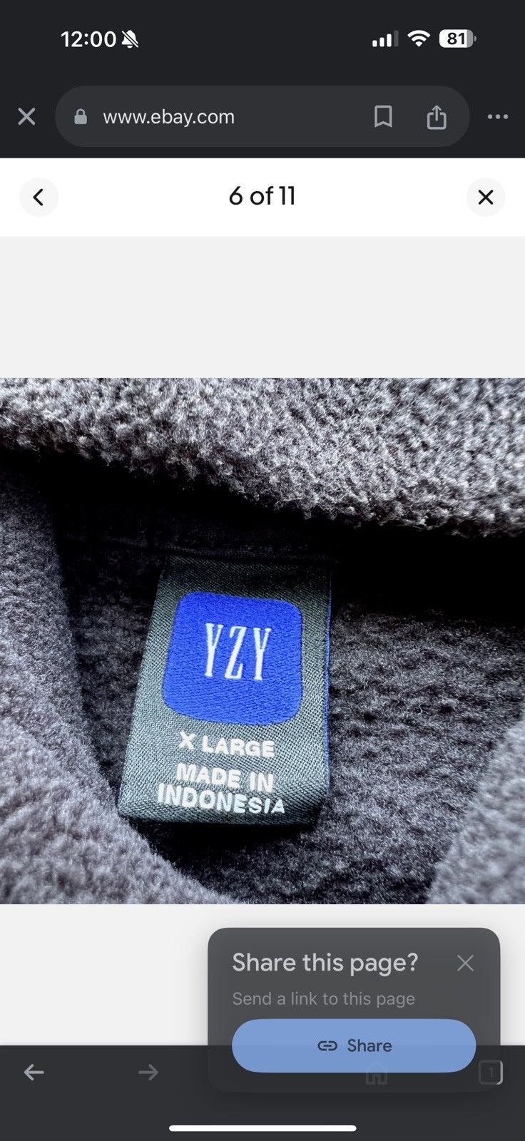 Gap × Kanye West × Yeezy Yeezy Gap Polar Fleece Hoodie Black Size XL (UNRELEASED) Size US XL / EU 56 / 4 - 5 Thumbnail