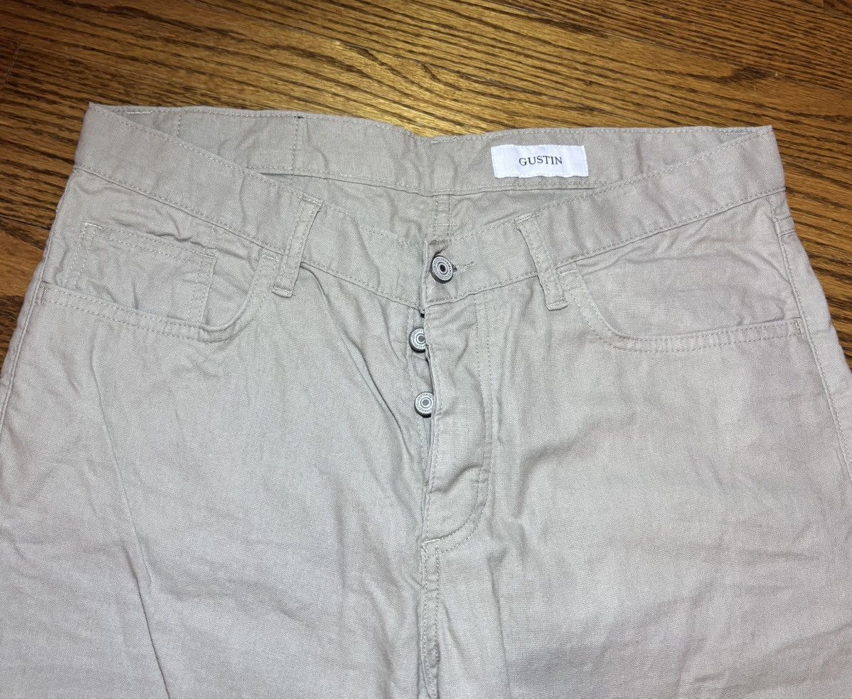 Gustin Gustin Linen-Cotton Slim Straight Trouser | Light Khaki | 34 Size US 34 / EU 50 - 2 Thumbnail