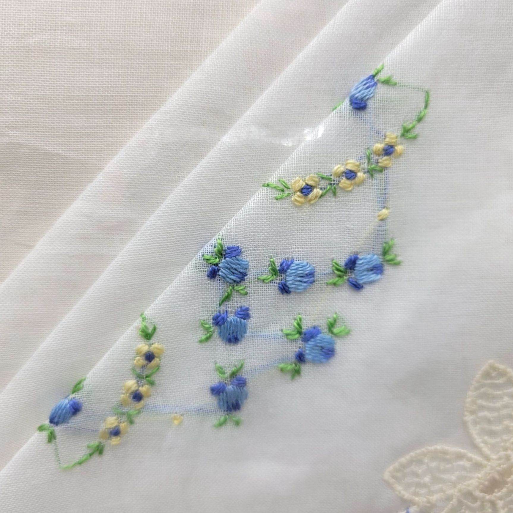 Vintage VINTAGE Handkerchiefs Embroidered Set of 2 in Decorative Box White Floral Never Used Ladies Mens Girls Boys Complex? Size ONE SIZE - 7 Thumbnail