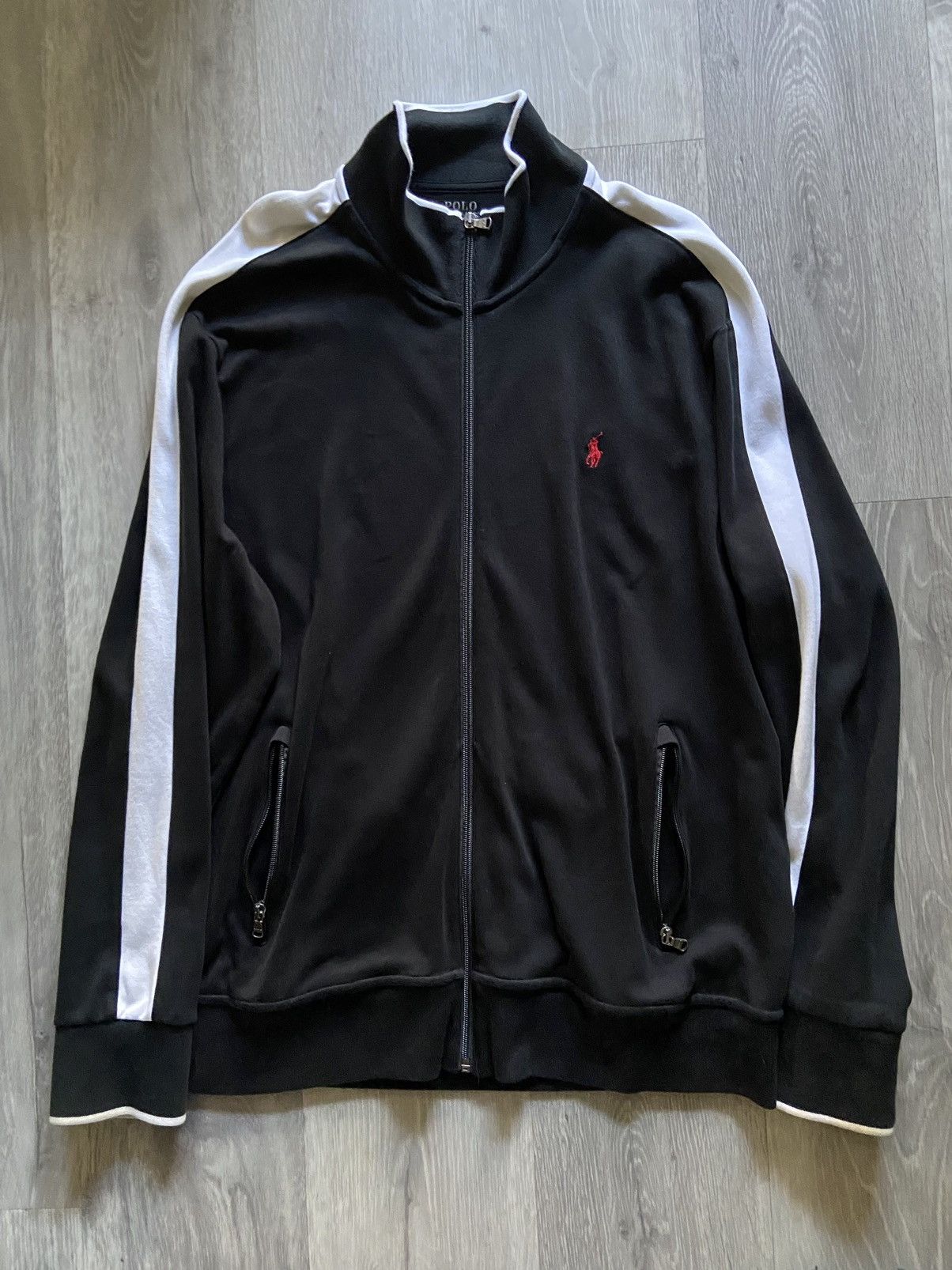 image of Polo Ralph Lauren Ralph Laurent Polo Track Jacket Mens XL in Black/White