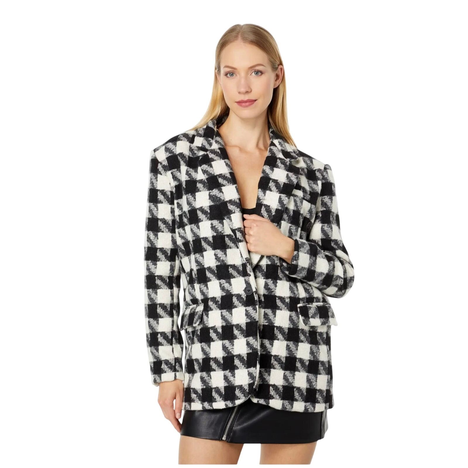 BLANKNYC $128 MSRP Blank NYC Oversized Houdstooth Blazer - Sz M - NWT Size M / US 6-8 / IT 42-44 - 9 Thumbnail