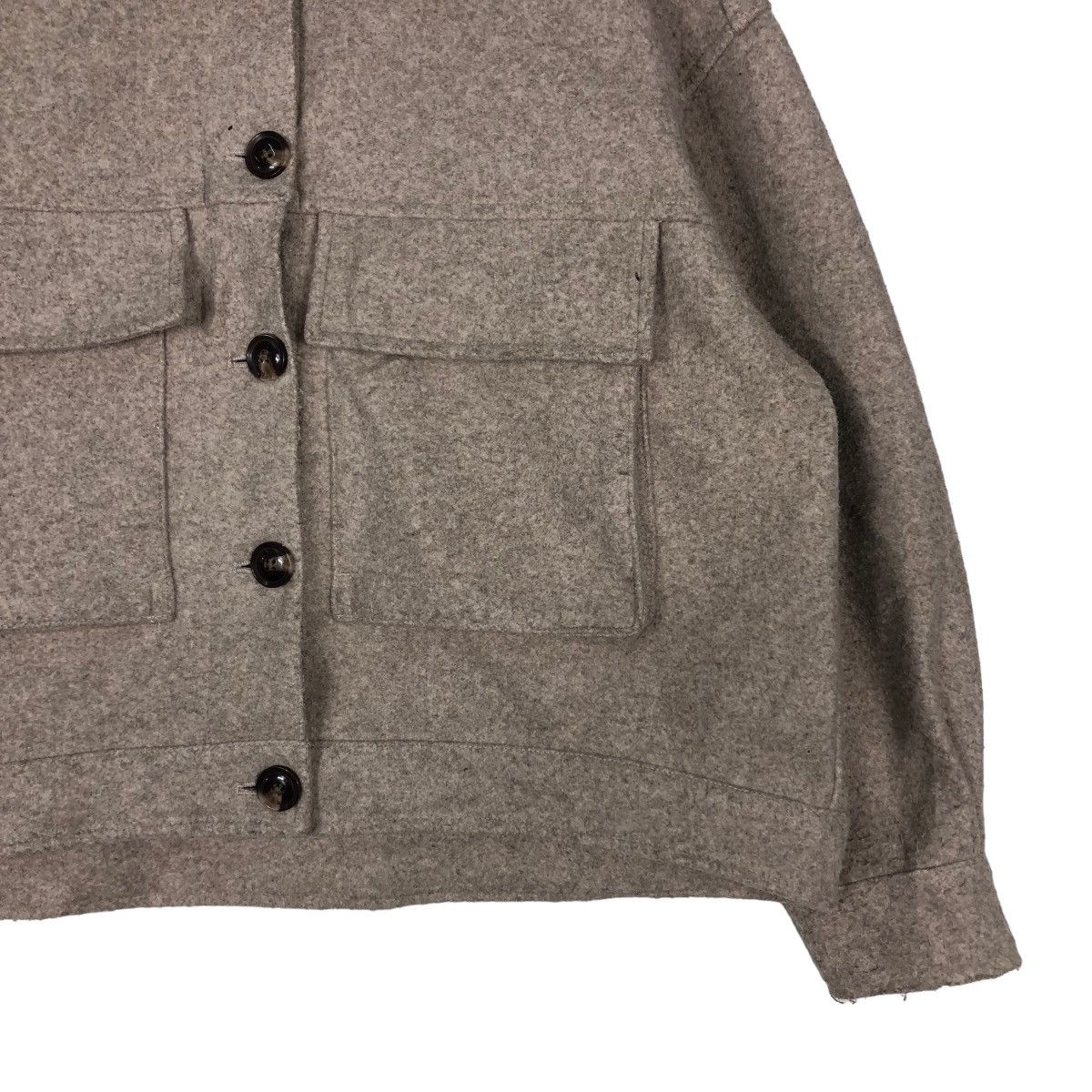 Japanese Brand 🔥Cropped Wool Biker Jacket Big Pocket Issey Miyake Size US M / EU 48-50 / 2 - 5 Thumbnail