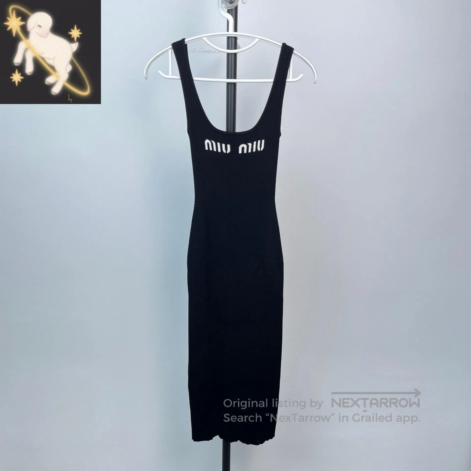 Miu Miu Miu Miu Black Logo Knit Vest Long Dress| Size XS / US 0-2 / IT 36-38 - 1 Thumbnail