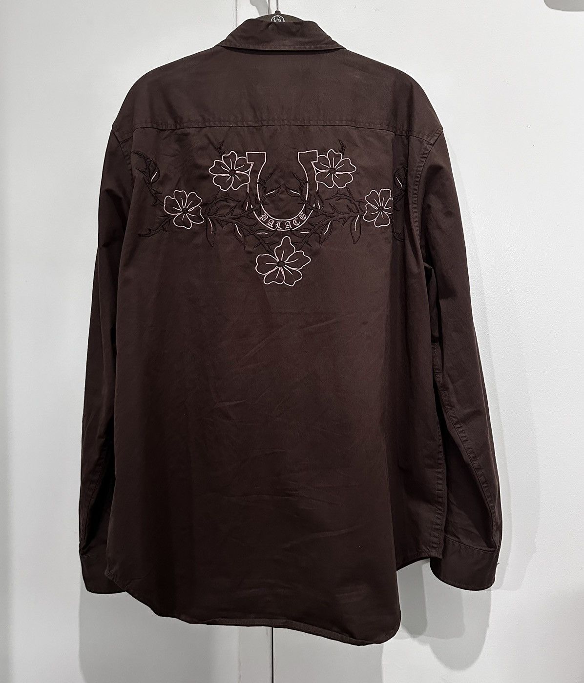 Palace Palace Flexus embroidery Shirt Brown [M] | Grailed