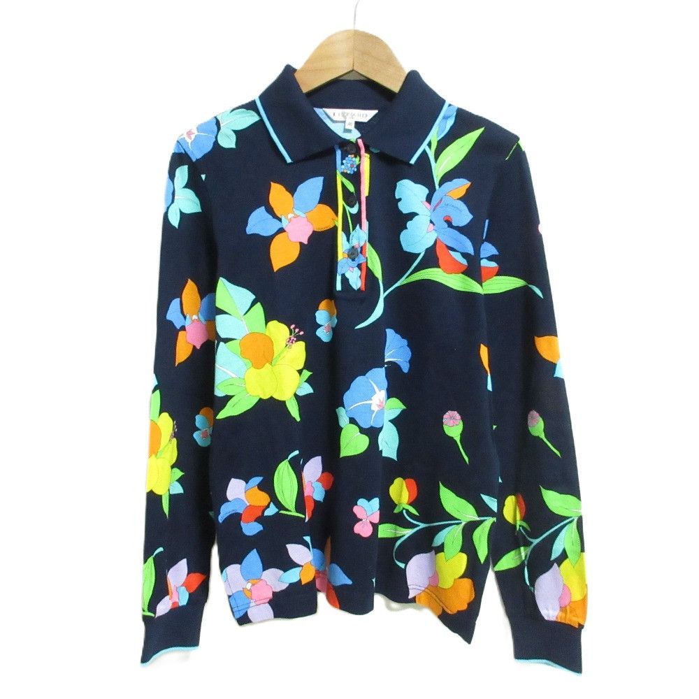 Other Other LEONARD SPORT Flower Print Long Sleeve Polo Shirt Cotton Tops DUTY FREE for USA Size ONE SIZE - 1 Thumbnail