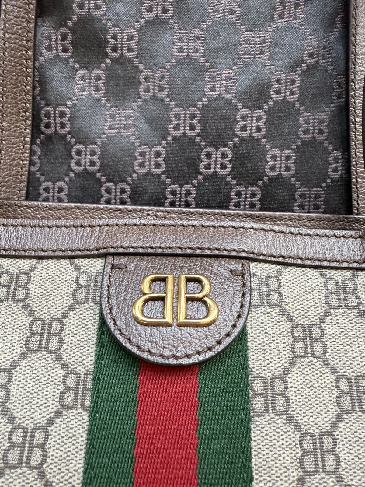 Balenciaga × Gucci Gucci Balenciaga The Hacker Project Graffiti Large Tote Bag Size ONE SIZE - 5 Thumbnail